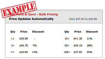 Example bulk pricing