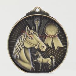 Embossed Equestrian Medal 52mm Gold