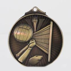 Embossed Volleyball Medal 52mm Gold