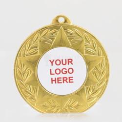 Decagram Personalised Medal 50mm - Shiny Gold