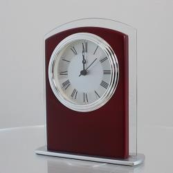 Glass and Rosewood Clock - 165mm