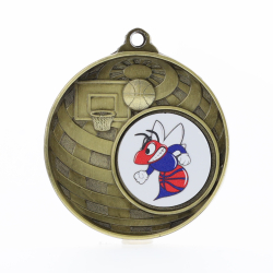 Global Basketball Logo Medal 50mm Gold 