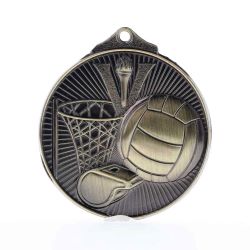 Embossed Netball Medal 52mm Gold