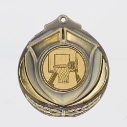 Two Tone Basketball Medal 50mm Gold