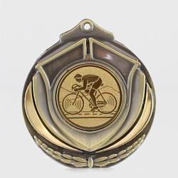 Two Tone Cycling Medal 50mm Gold