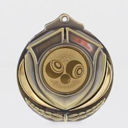 Two Tone Lawn Bowls Medal 50mm Gold