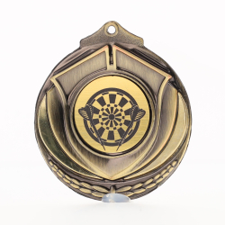 Two Tone Darts Medal 50mm Gold