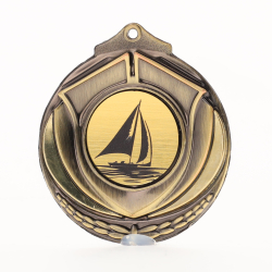 Two Tone Sailing Medal 50mm Gold