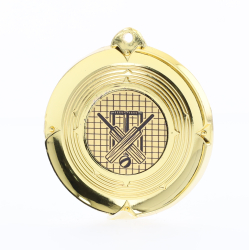 Deluxe Indoor Cricket Medal 50mm Gold