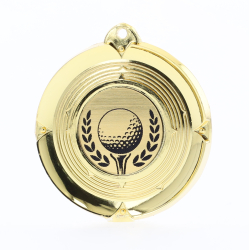 Deluxe Golf Medal 50mm Gold