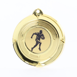 Deluxe Rugby Medal 50mm Gold
