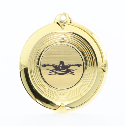 Deluxe Female Swimming Medal 50mm Gold