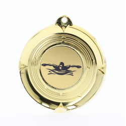 Deluxe Male Swimming Medal 50mm Gold