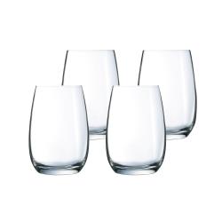 Set of 4 370ml Arcoroc Stemless Wine Glasses
