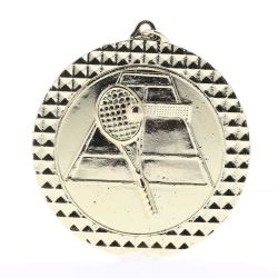 Tennis Facet Medal Gold 70mm