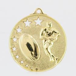 Star Rugby/Touch Medal 52mm Gold