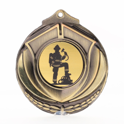 Two Tone Gold Medal 50mm - Firefighter