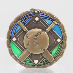 Stained Glass Baseball MedalGold 65mm