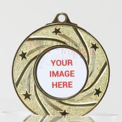 Shiny Galaxy Personalised Medal 50mm Gold 