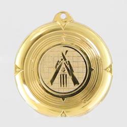 Deluxe Indoor Cricket Medal 50mm Gold