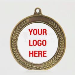 Heavyweight Wreath Personalised Medal 70mm Gold 
