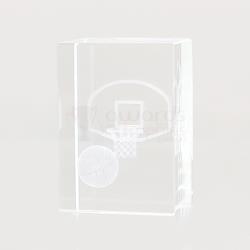 3D Basketball Crystal Block 80mm high