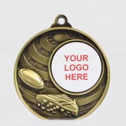 Global Rugby Logo Medal 50mm Gold 