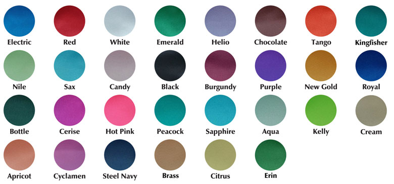 Custom Printed Ribbons Colour Guide