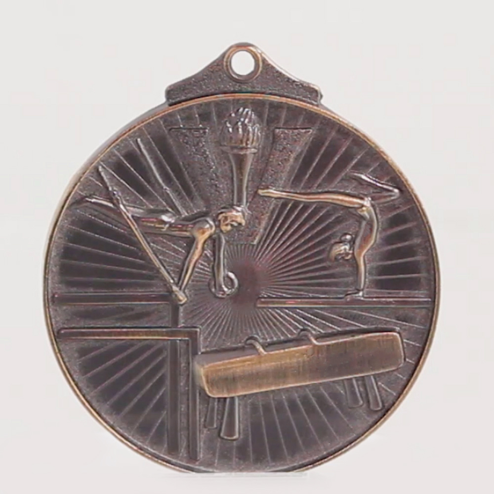 Embossed Gymnastics Medal 52mm Bronze