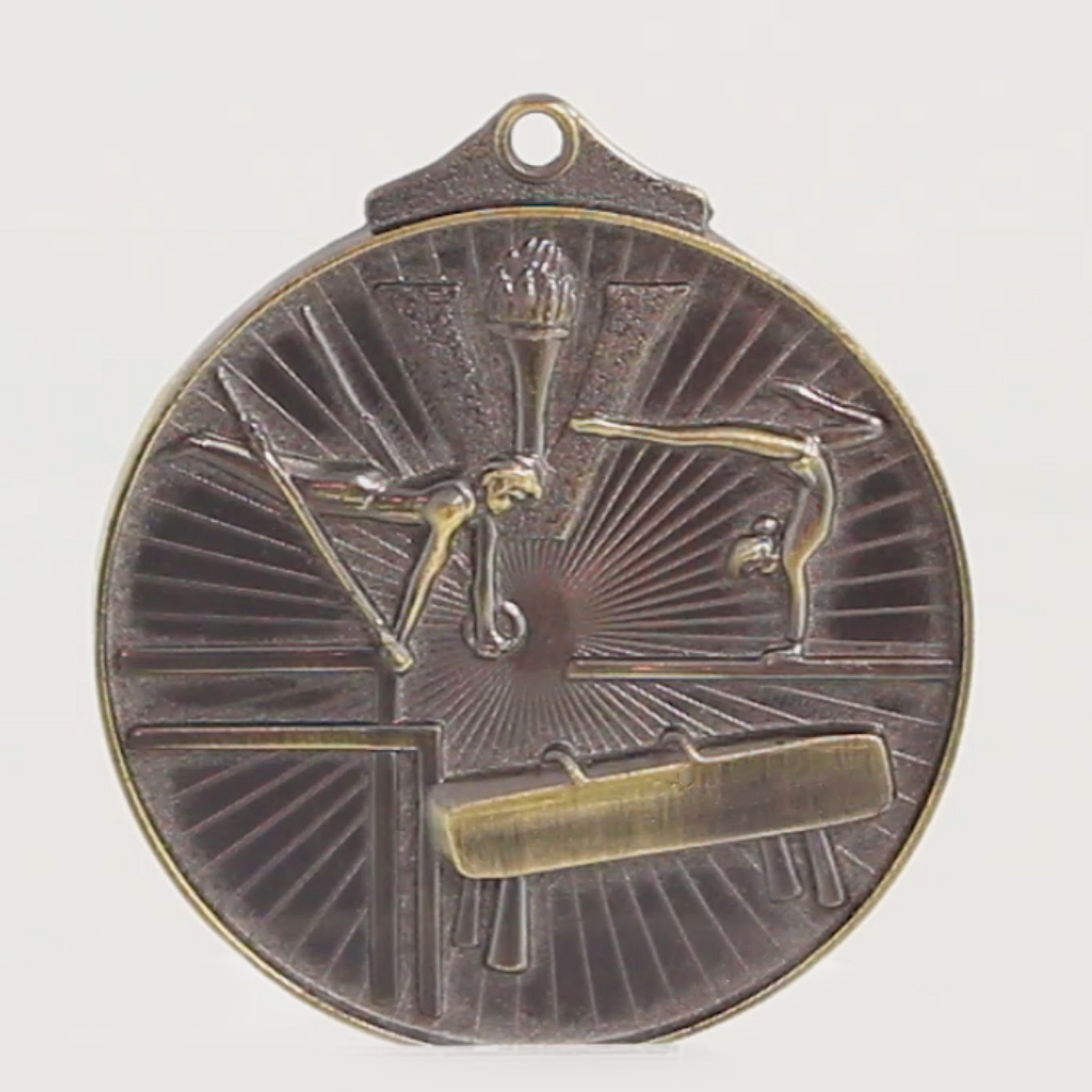Embossed Gymnastics Medal 52mm Gold