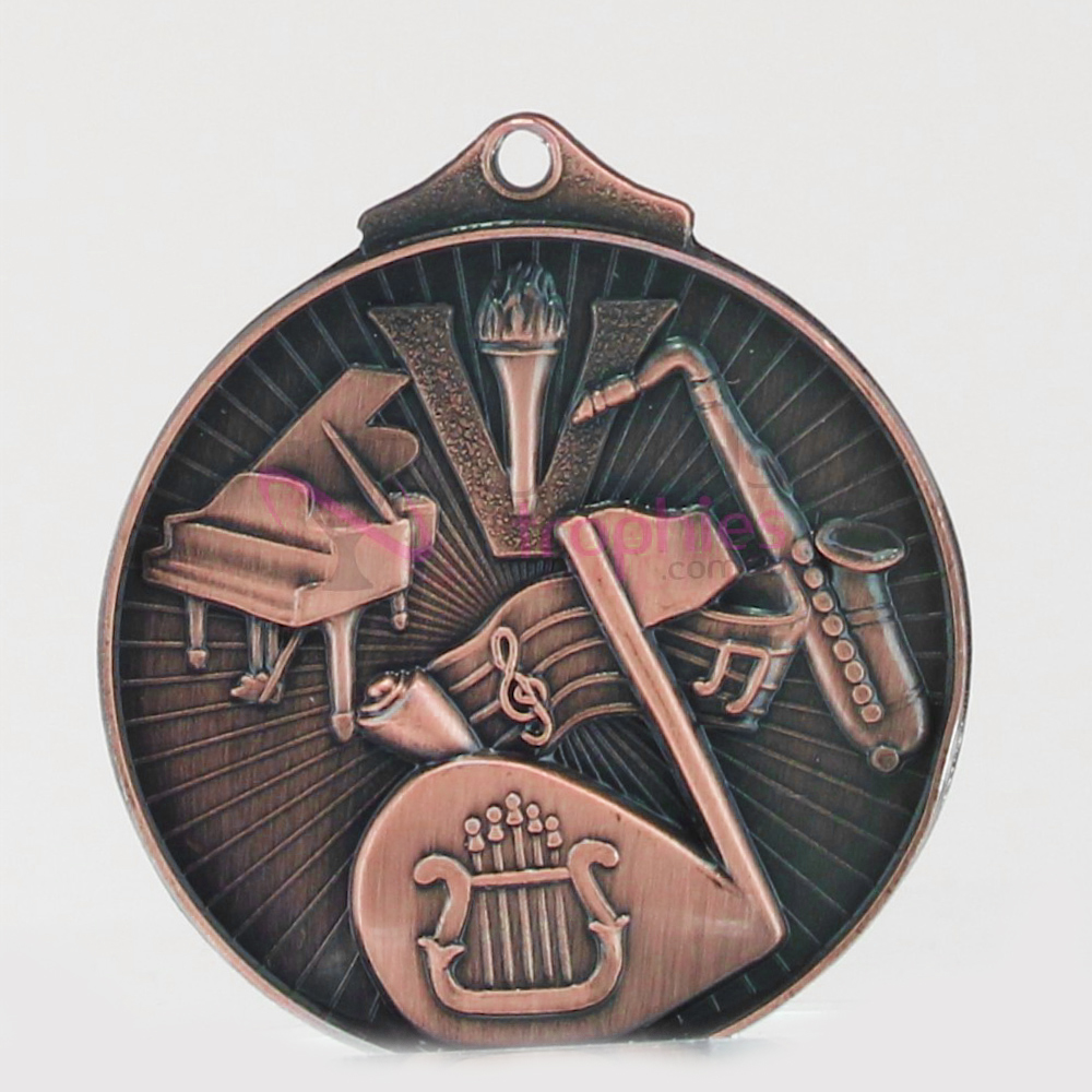 Embossed Music Medal 52mm Bronze