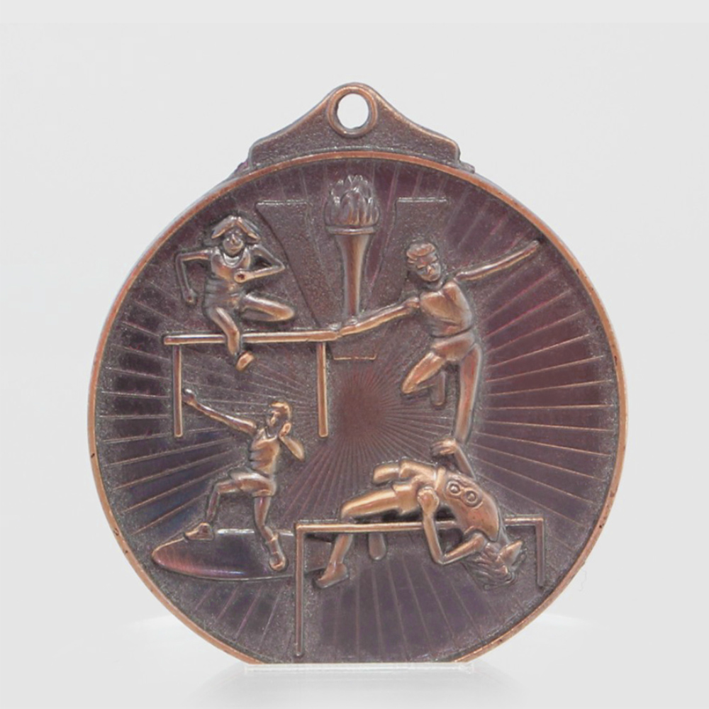 Embossed Athletics Medal 52mm Bronze