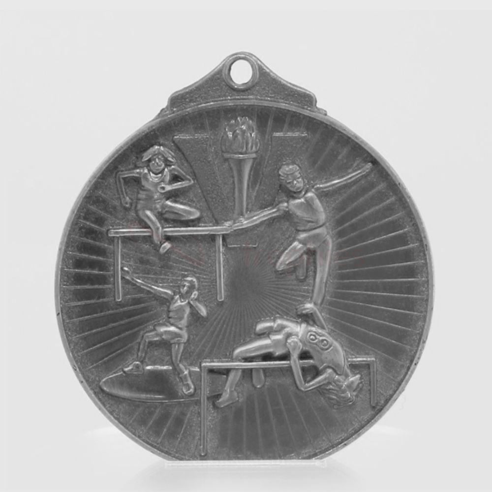 Embossed Athletics Medal 52mm Silver