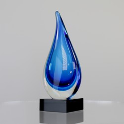 Art Glass Blue Cloudburst 255mm 
