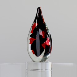 Art Glass Red & Black 220mm