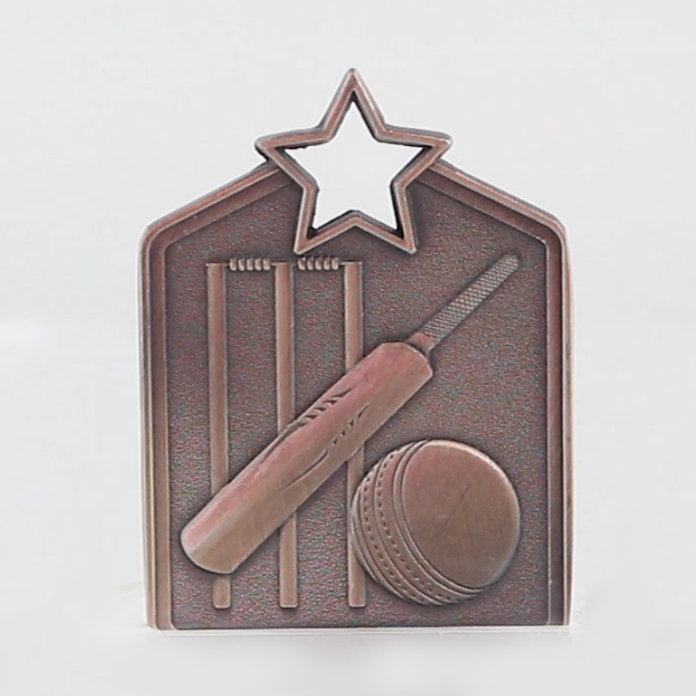 Shield Medal Cricket 60mm Bronze