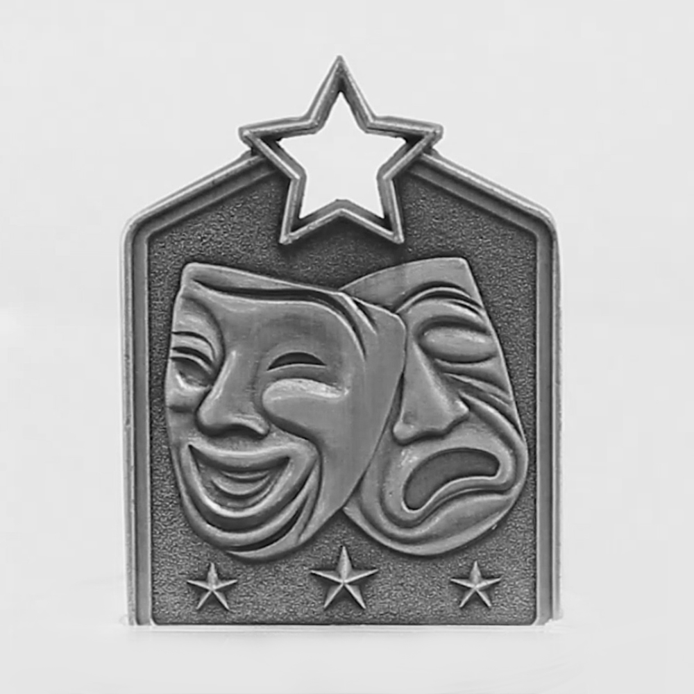 Shield Medal Drama 60mm Silver