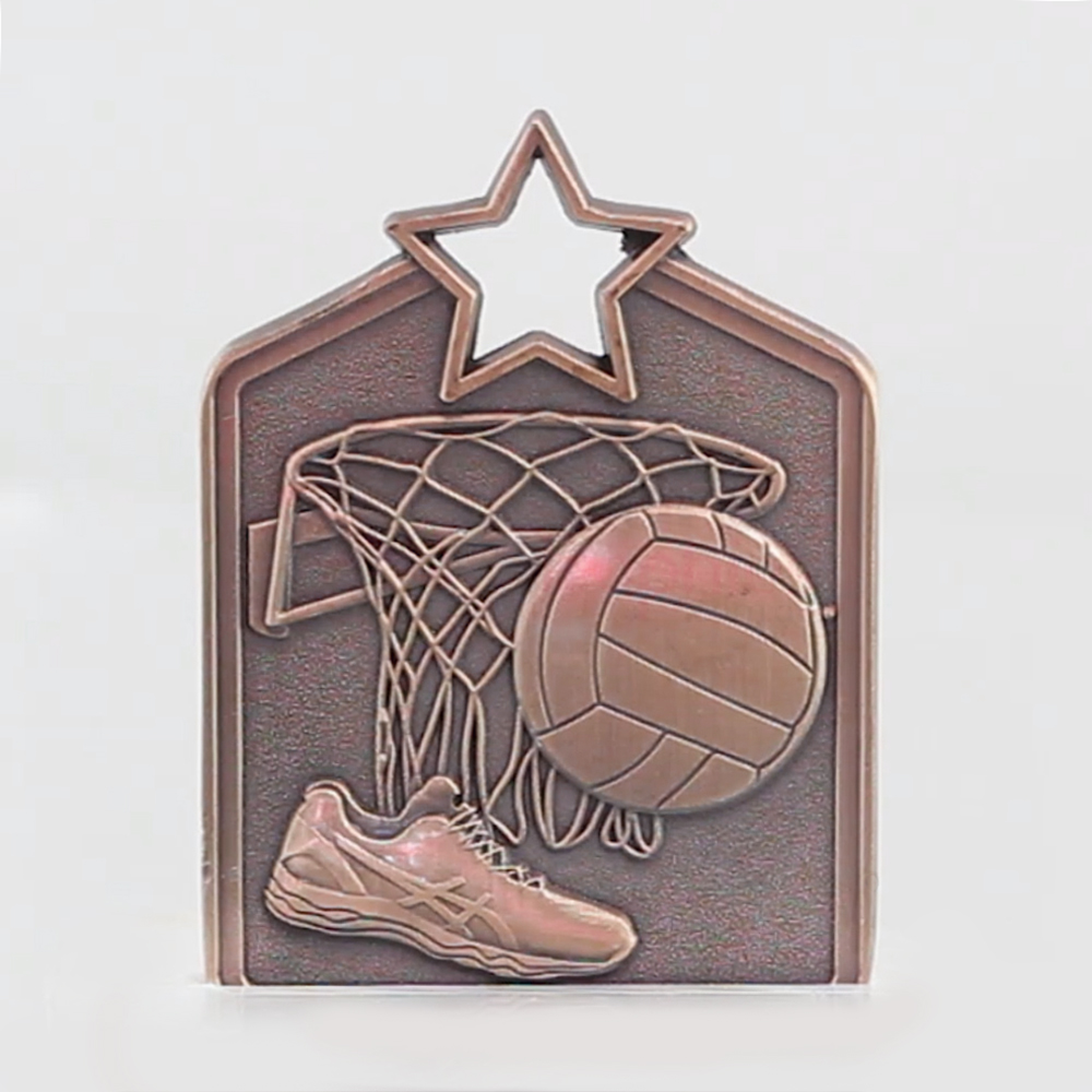 Shield Medal Netball 60mm Bronze