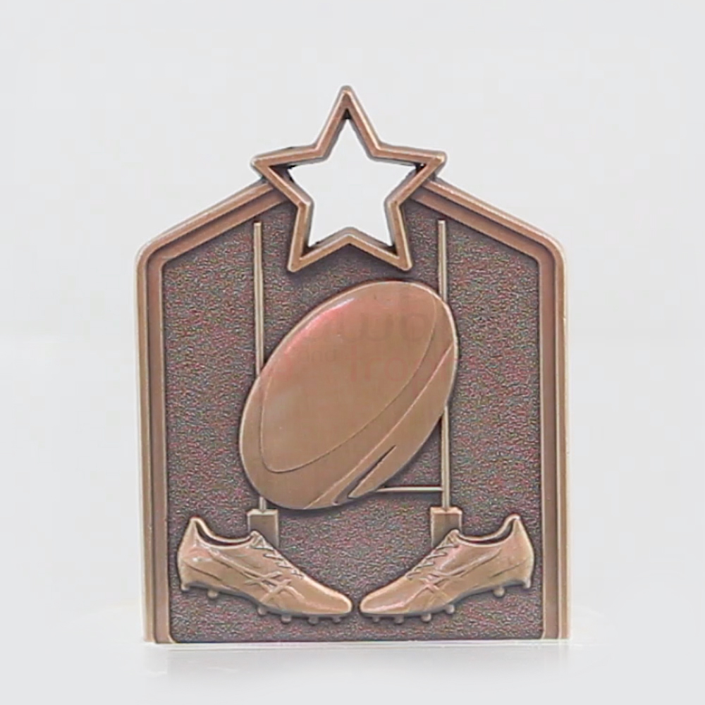 Shield Medal Rugby 60mm Bronze