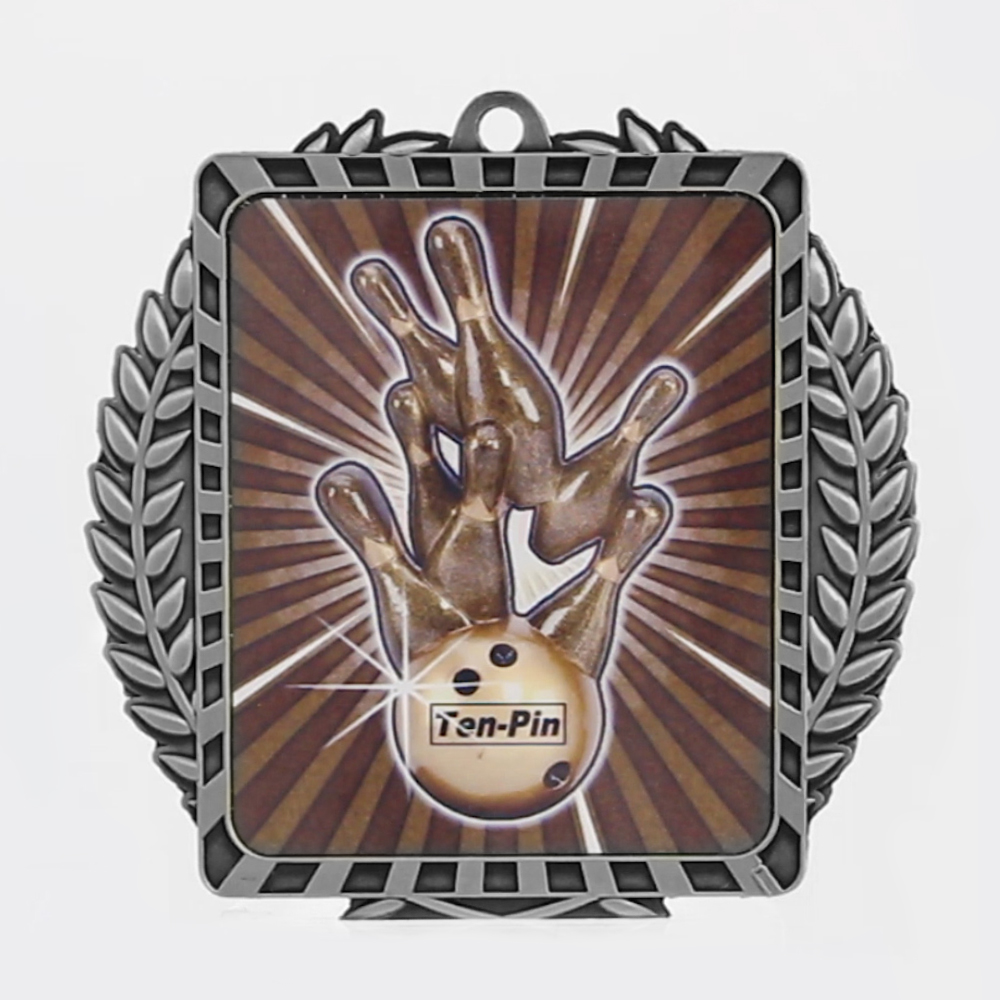 Lynx Wreath Tenpin Medal Silver