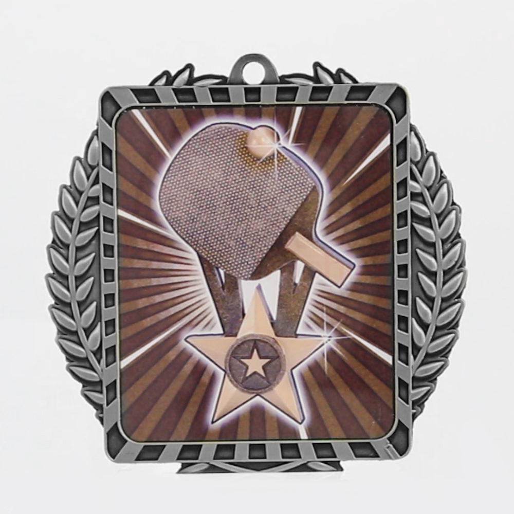 Lynx Wreath Table Tennis Medal Silver