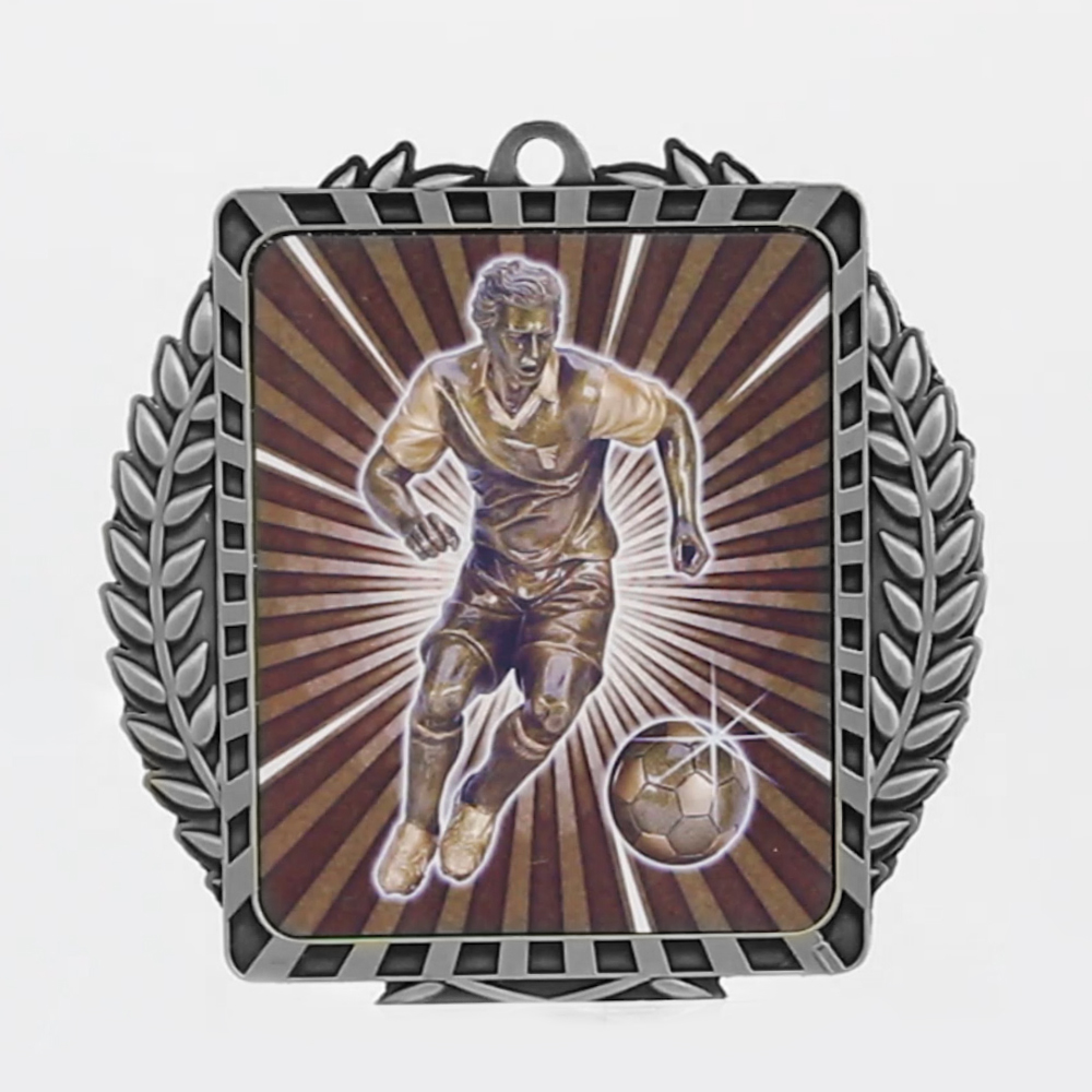 Lynx Wreath Soccer Male Medal Silver