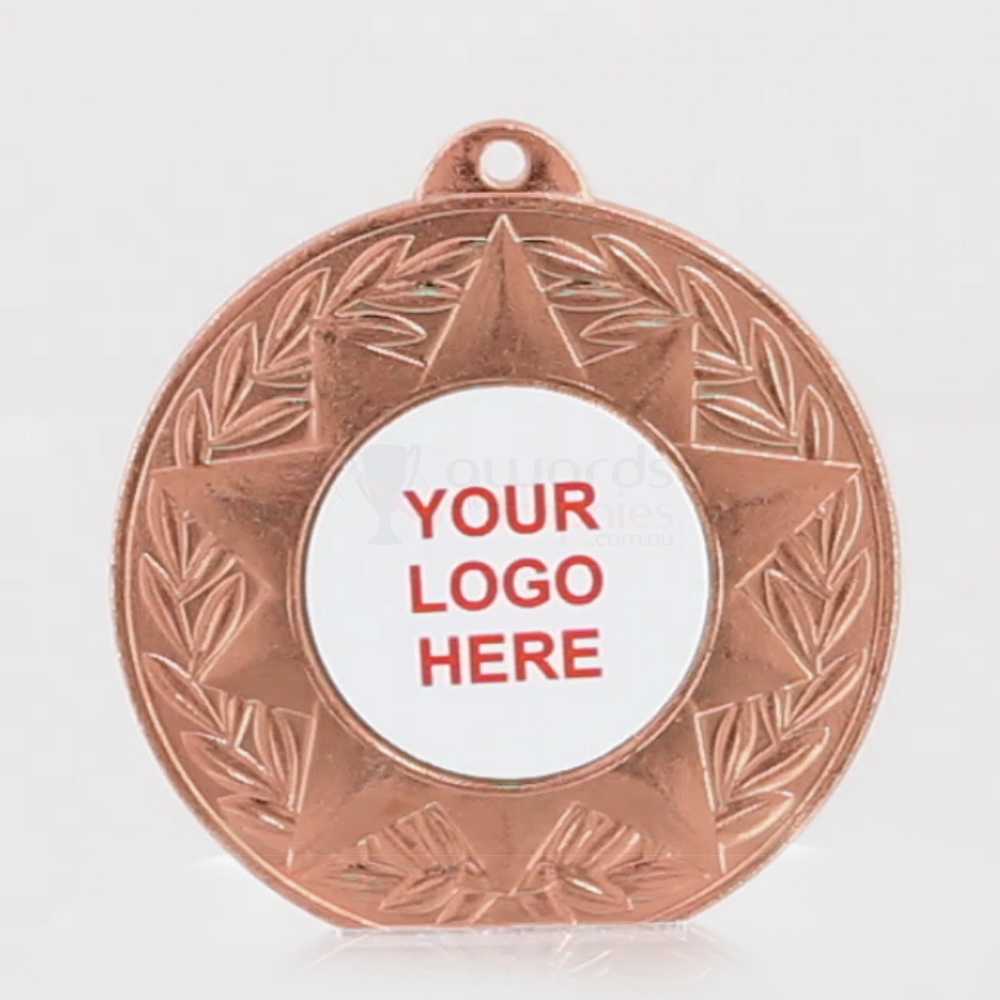 Decagram Personalised Medal 50mm - Shiny Bronze