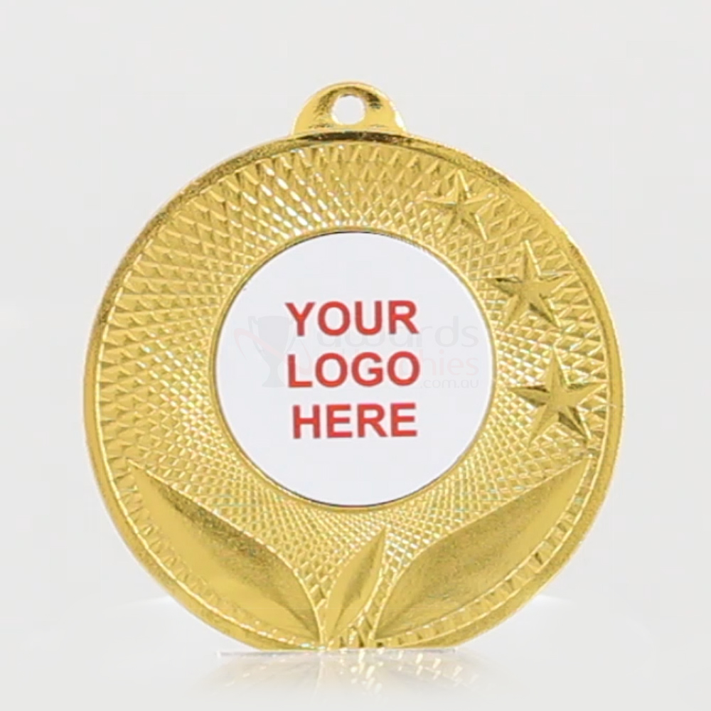 Spatial Personalised Medal 50mm - Shiny Gold