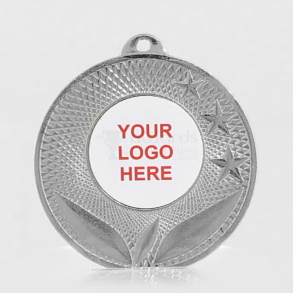 Spatial Personalised Medal 50mm - Shiny Silver