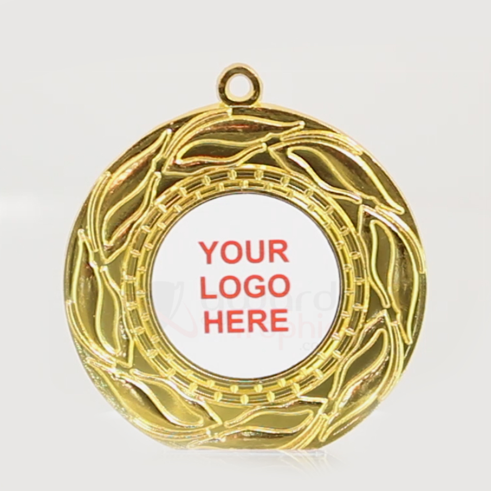 Blaze Personalised Medal 50mm - Shiny Gold