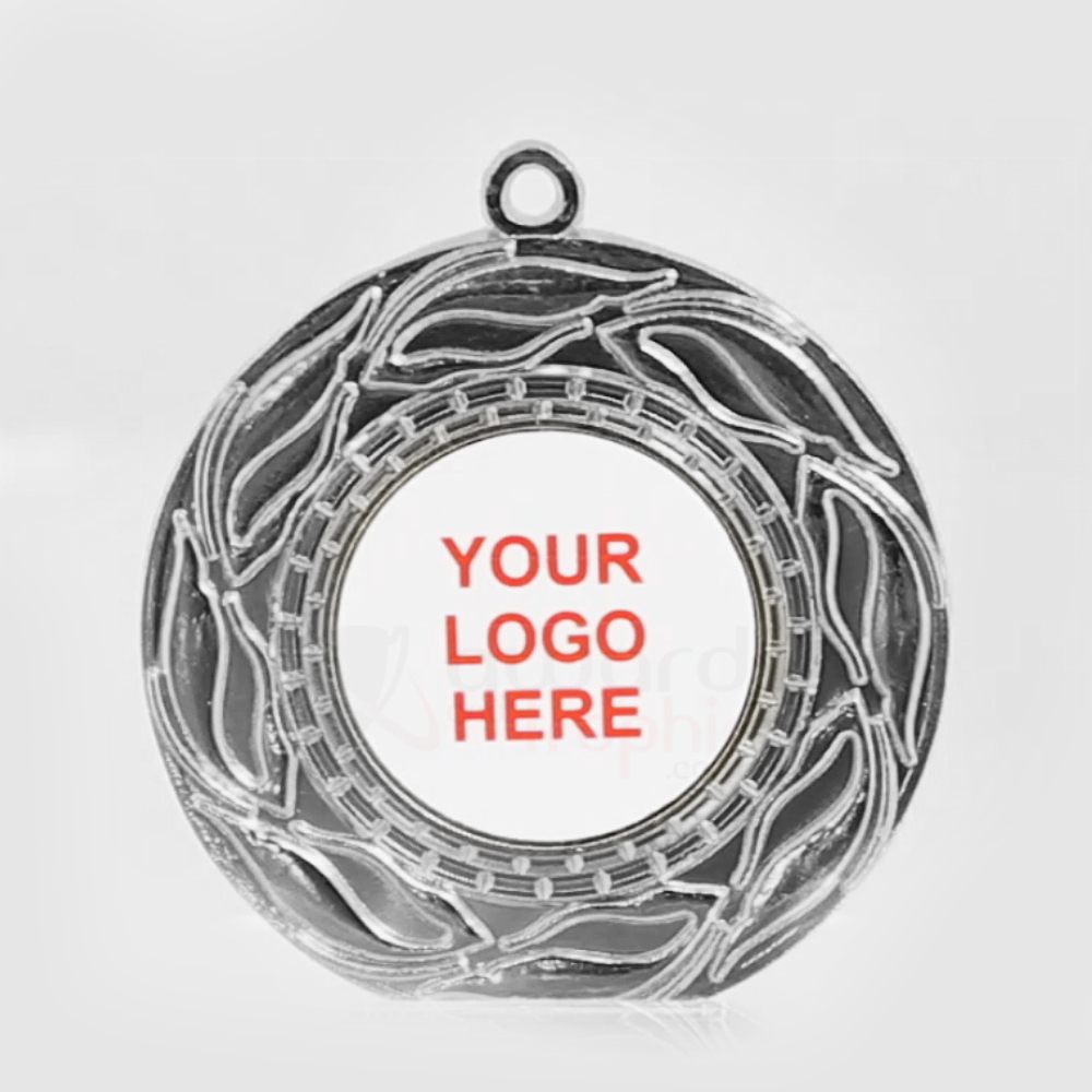Blaze Personalised Medal 50mm - Shiny Silver