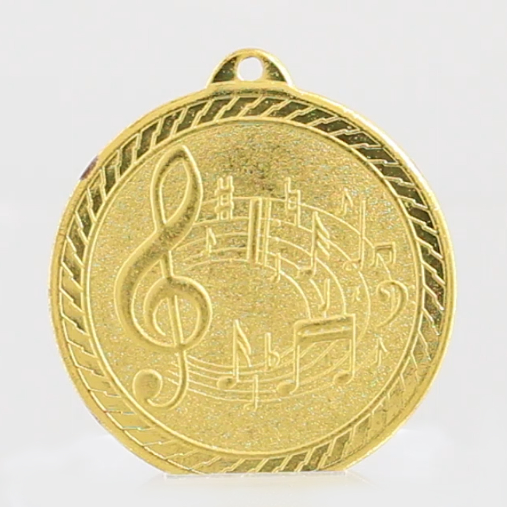 50MM MUSIC MEDAL METAL GOLD -SILVER OR BRONZE WITH CERTIFICATE