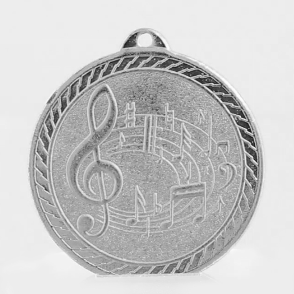 Chevron Music Medal 50mm - Silver