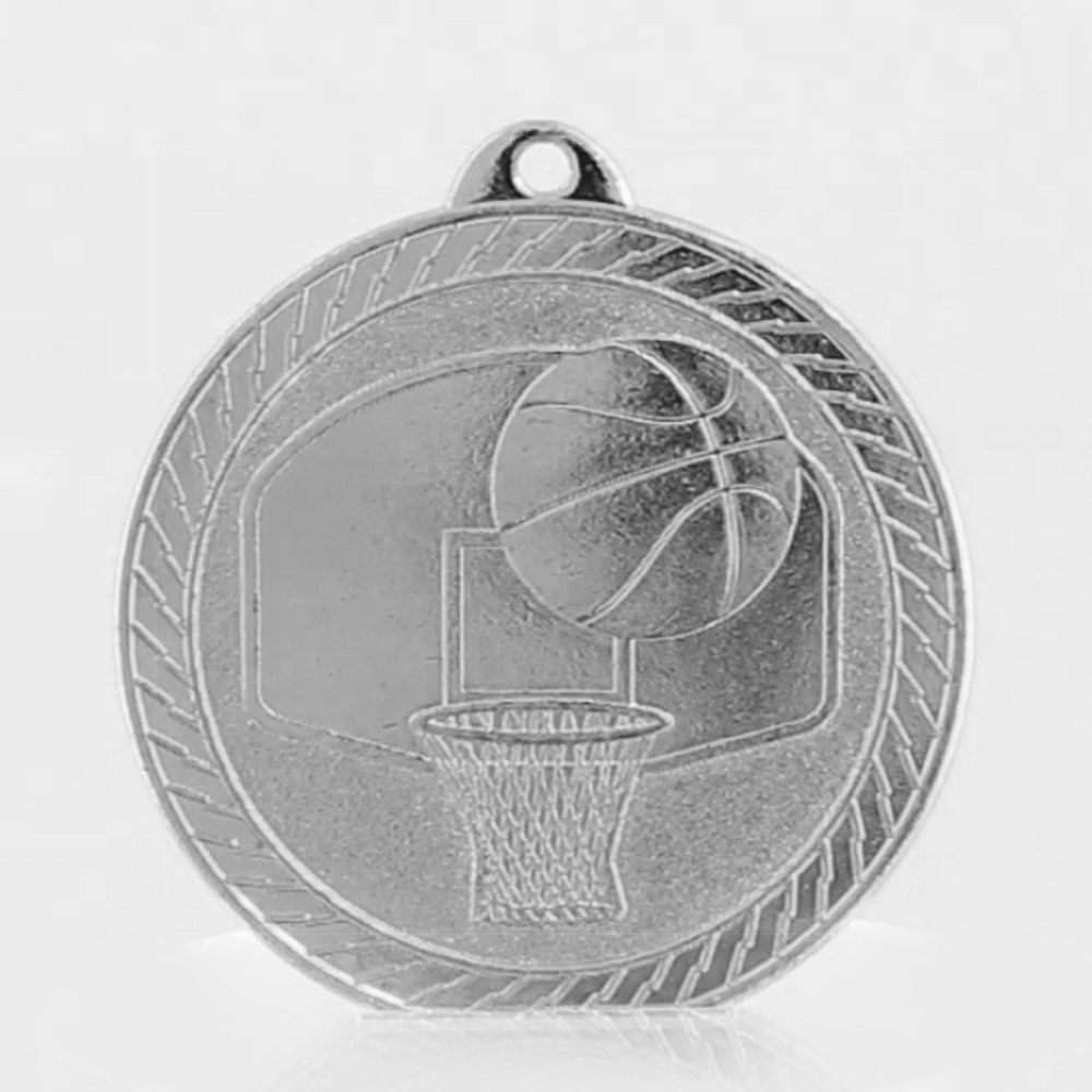 Chevron Basketball Medal 50mm - Silver